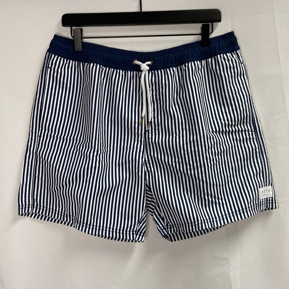 ORTC Manly Navy Stripe Swim Trunks Blue & White Size XL (36) NWT - Picture 3 of 7